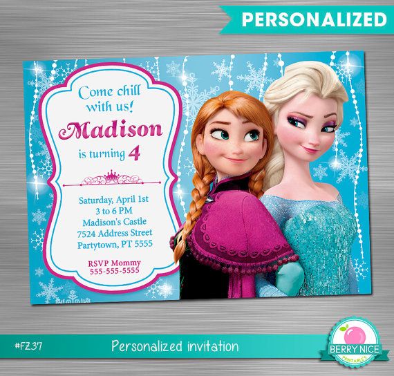 Frozen Invitation Print Yourself Frozen Birthday Frozen Party Frozen Printabl