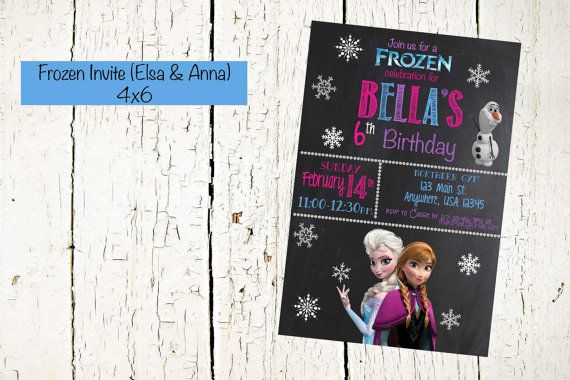 Frozen Invite Elsa and Anna Invite Frozen Invitation Frozen Printable Frozen