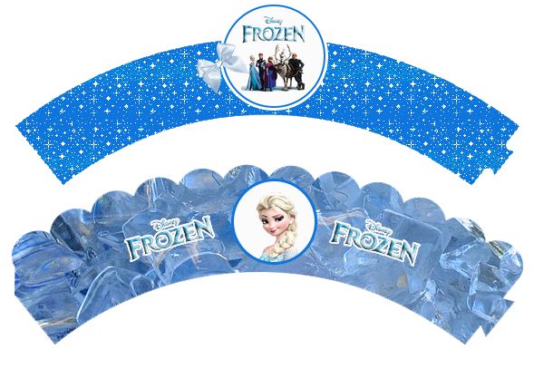 Frozen Party Free Printable Cupcake Wrapper. Print on cardboard wrap around c