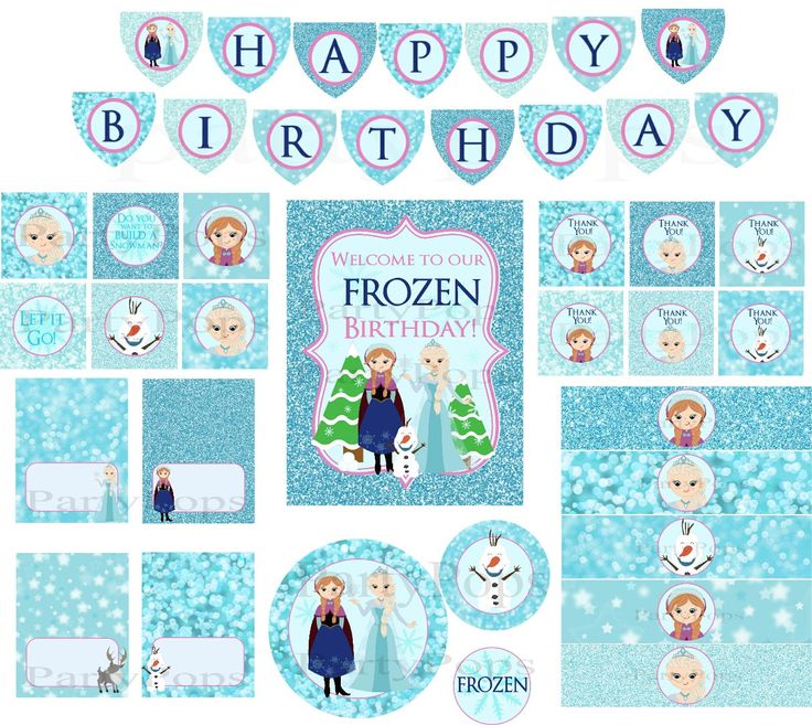 Frozen Party Frozen Party Package Frozen Birthday Blue Frozen Frozen Party K