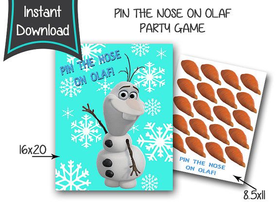 Frozen Pin the Nose On Olaf Frozen printables digital file