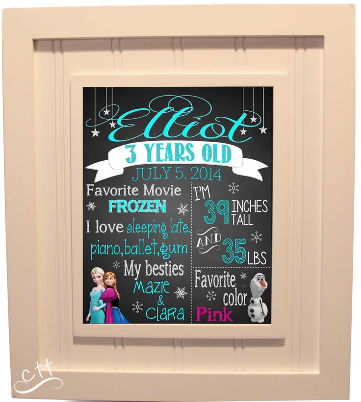 Frozen Printable Chalkboard Birthday Poster by ChickTimesTwo 14.00