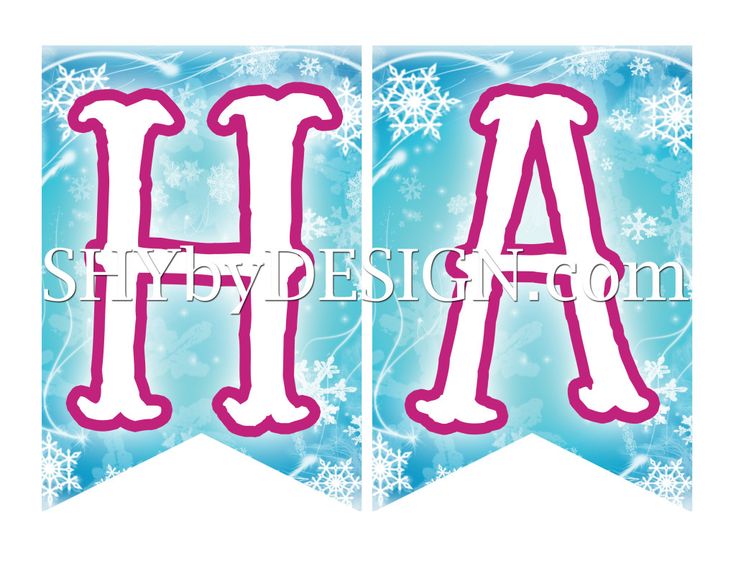 Frozen Printable Happy Birthday Banner available to download at SHYbyDESIGN.com
