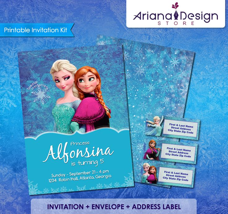 Frozen Printable Invitation Kit Frozen Birthday Invitation Disney Princess Inv