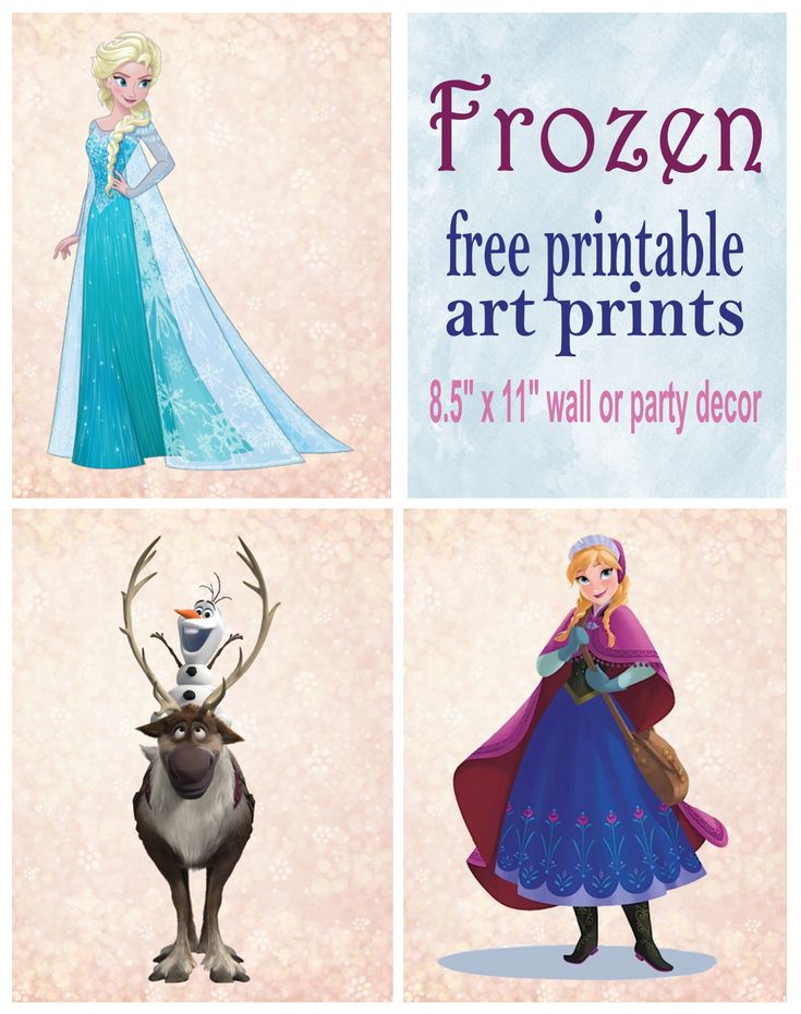 Frozen Printable Wall Art Decor. Great for Birthday party or nursery decor. Free