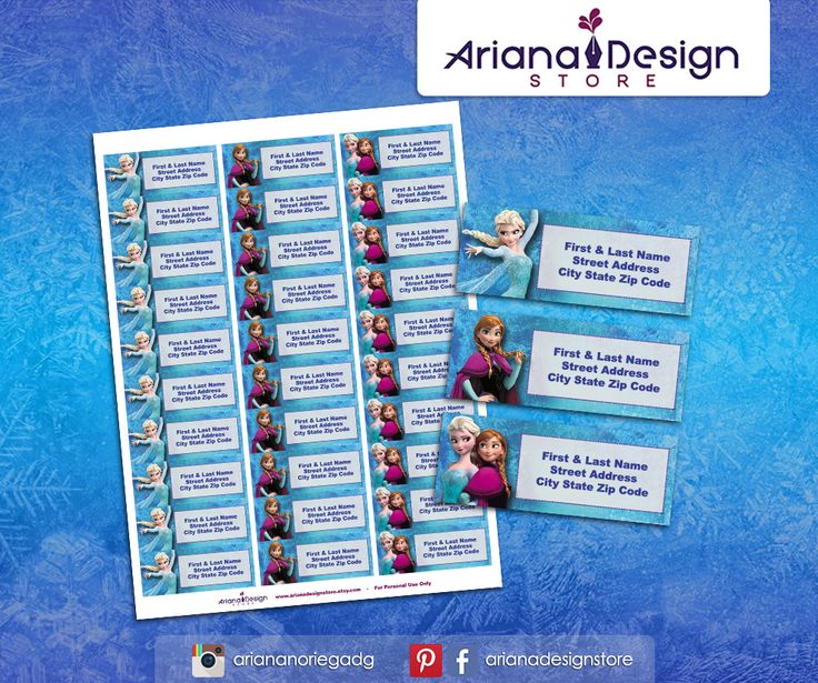 Frozen Printable and Personalized Address Labels. Frozen Printable Party Kit