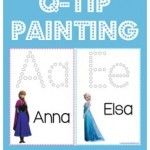 Frozen Printables Q Tip Painting
