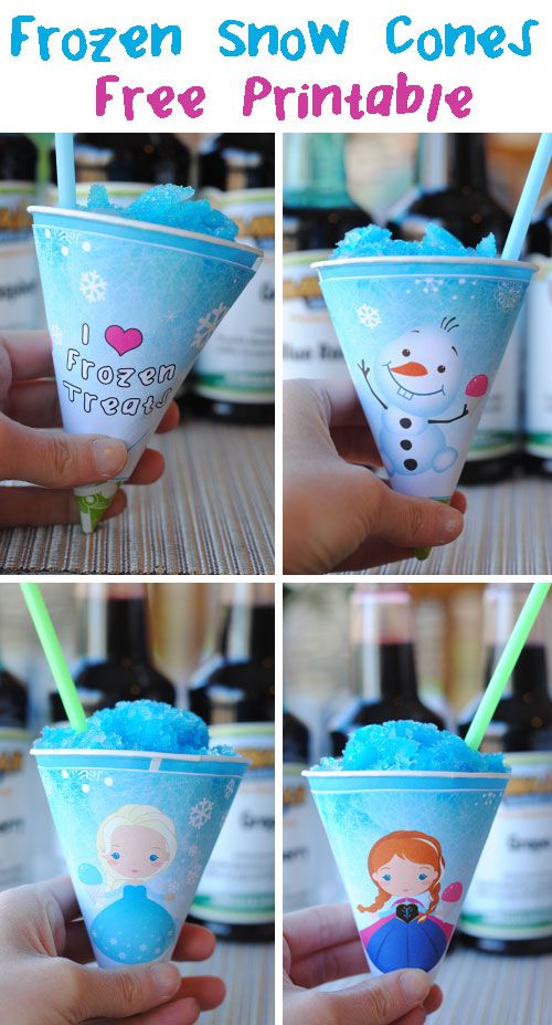 Frozen Snow Cones with Free Printable Wrapper. So cute frozen disney snowcon
