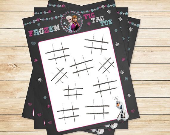Frozen Tic Tac Toe Activity Sheet Chalkboard by ApothecaryTables