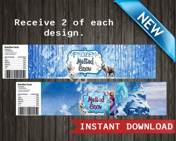 Frozen Water Bottle Labels Disney Frozen by LandLPrintables