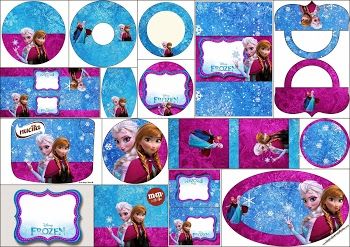 Frozen in Blue and Purple Free Printable Candy Bar Labels