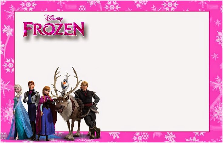 Frozen in PinkFree Printable Invitations Cards or Photo Frames