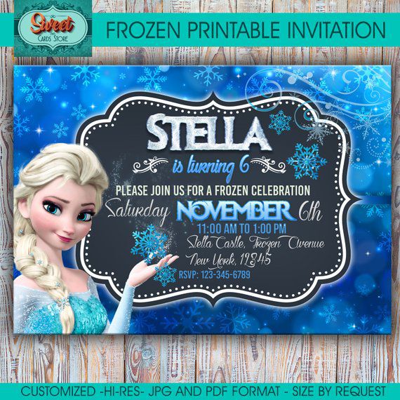 Frozen printable personalized invitation frozen digital invitation frozen invi