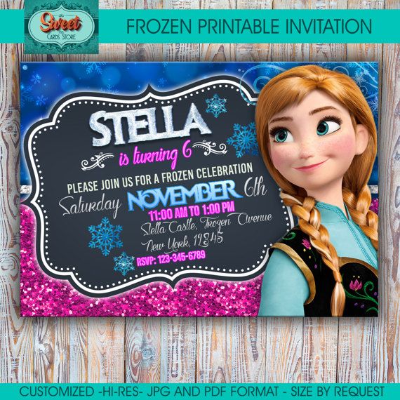 Frozen printable personalized invitation frozen digital invite frozen party f