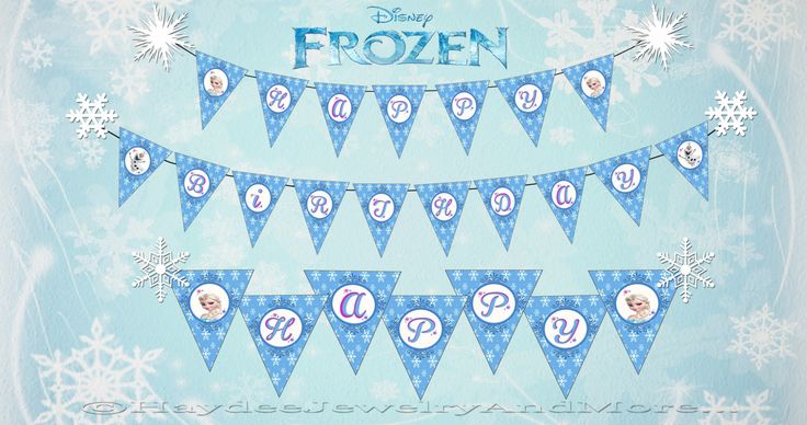 Instant Download Frozen Printable Banner by HaydeeJewelryAndMore on Etsy