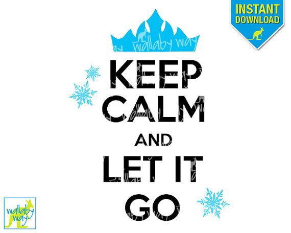 Keep Calm and Let it Go Disney Frozen Iron On Transfer or Use as Frozen Clipart