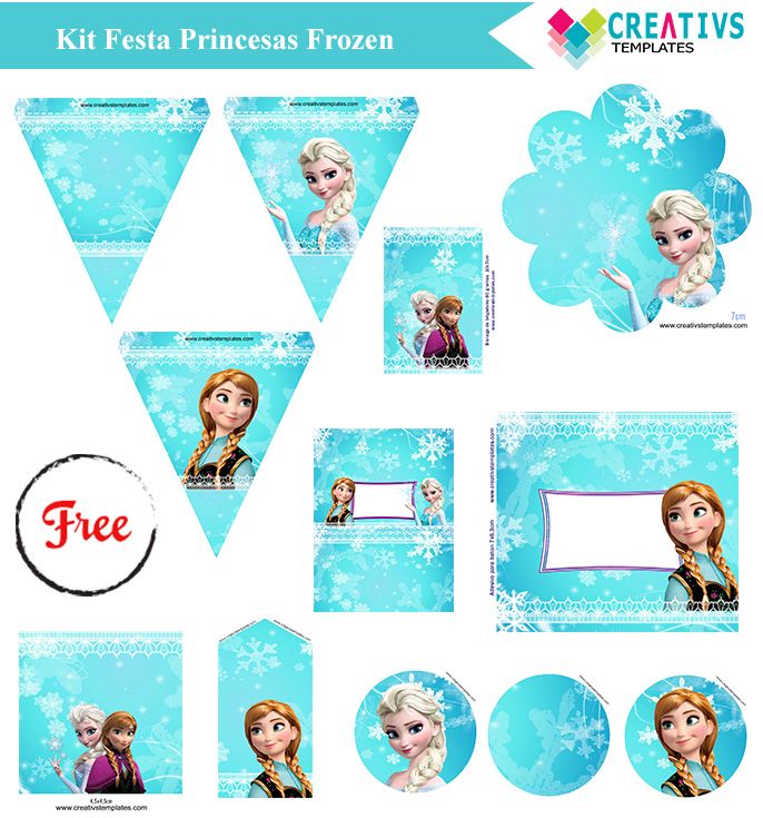 Kit festa Princesas Frozen Grátis para uso pessoal Frozen Printable Party F