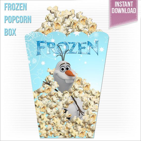 Large Olaf Disney Frozen Printable Popcorn by RoyaltyInvitations 3.95