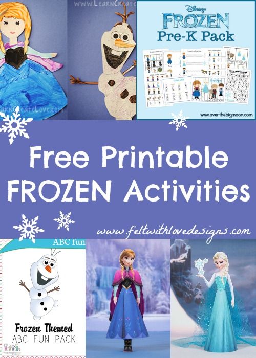 Links With Love Free Printable Frozen Crafts and Activities Felt With Love Des