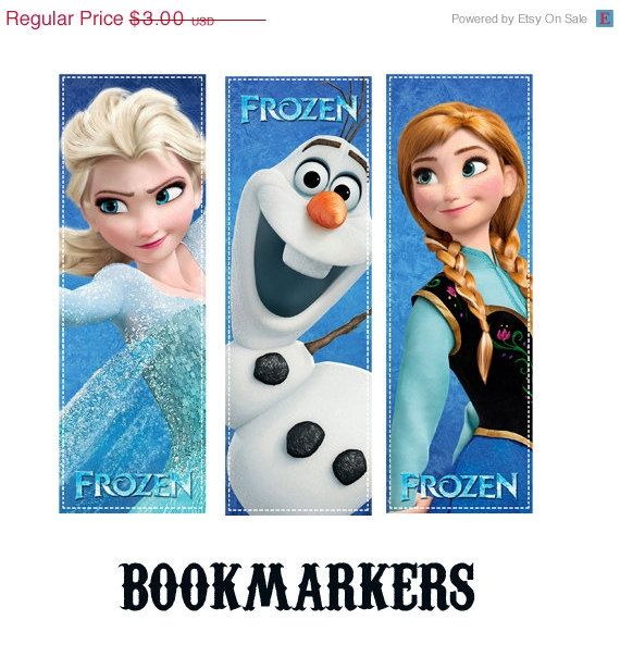 ON SALE 25 OFF Instant Download Digital frozen Printable Birthday Party bookmar