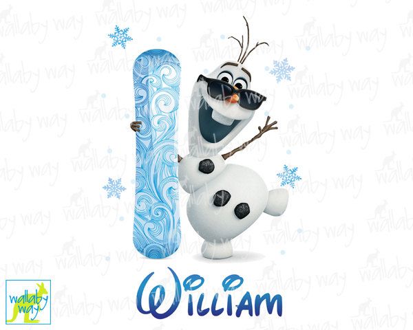Personalized Olaf Frozen Printable Iron On Transfer or Use as Clip Art DIY Fro