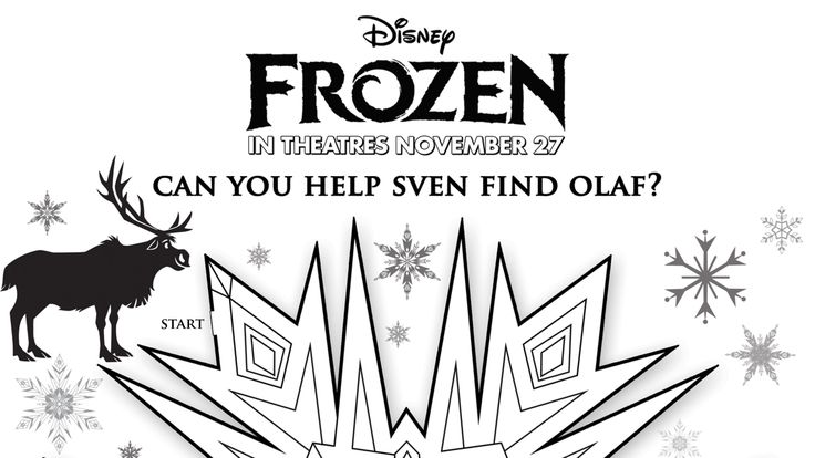 Print out three fun Disney39s Frozen mazes for the kids