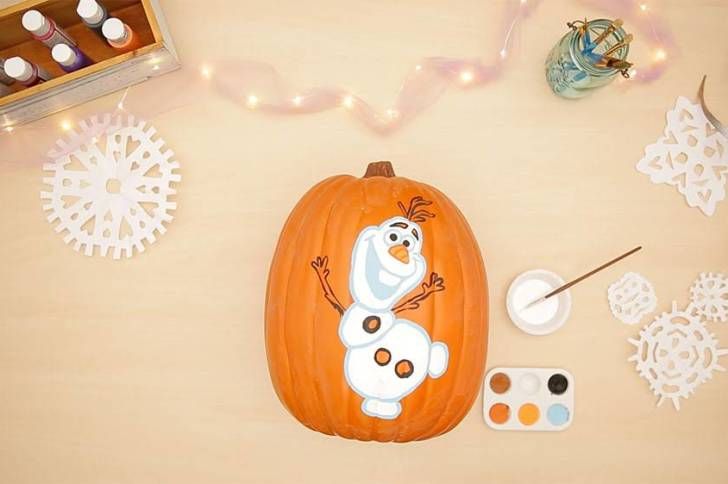 Pumpkin Painting for Halloween Frozen Disney Family