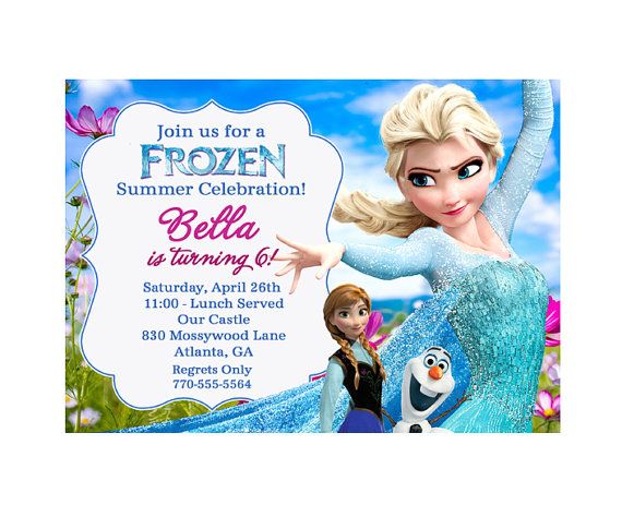 SUMMER Frozen Printable Birthday Party by squigglestudio on Etsy 6.99