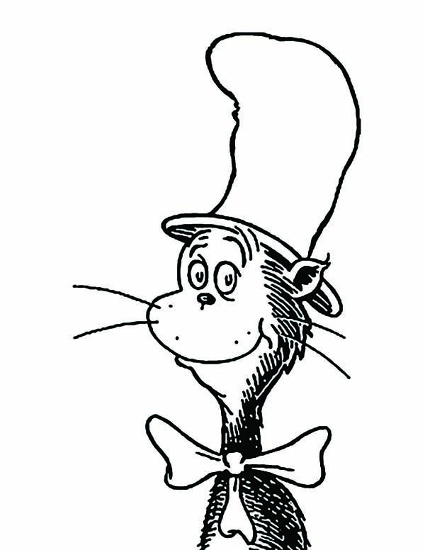 Stylist And Luxury Cat In The Hat Face Printable Dr Seuss Coloring Page Color Lu