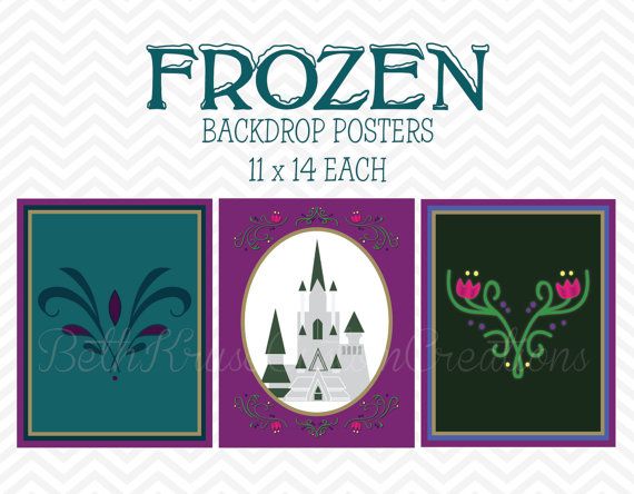 frozen inspired printable backdrop INSTANT by bethkruse23 on Etsy 8.00