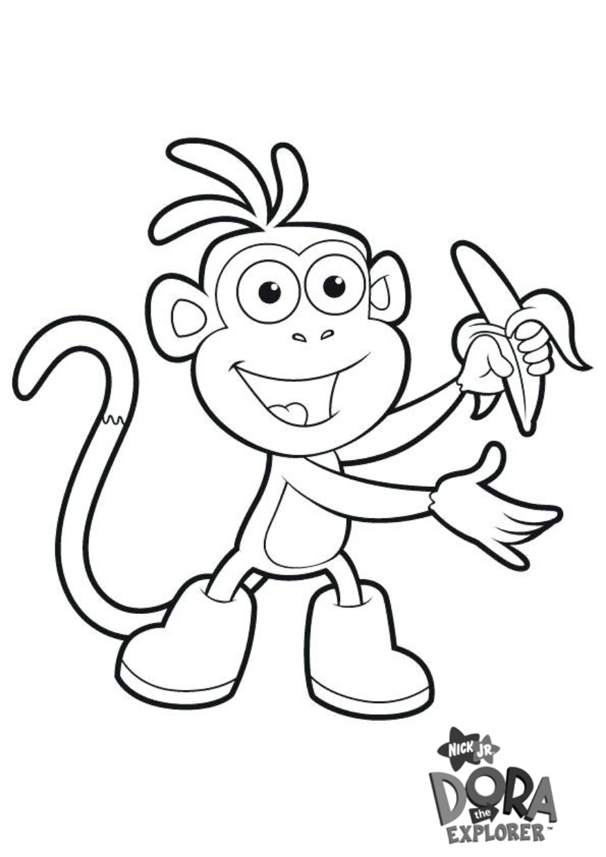 Printable coloring page Boots Dora the Explorer | BubaKids.com
