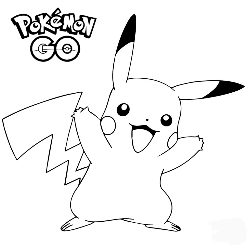 Detective Pikachu Pokemon Go Celebrating Coloring Page