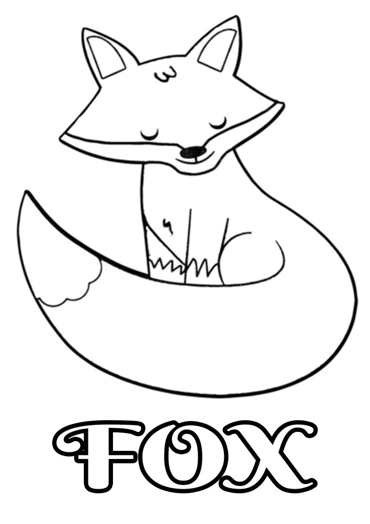 Fox Coloring Cartoon With Text