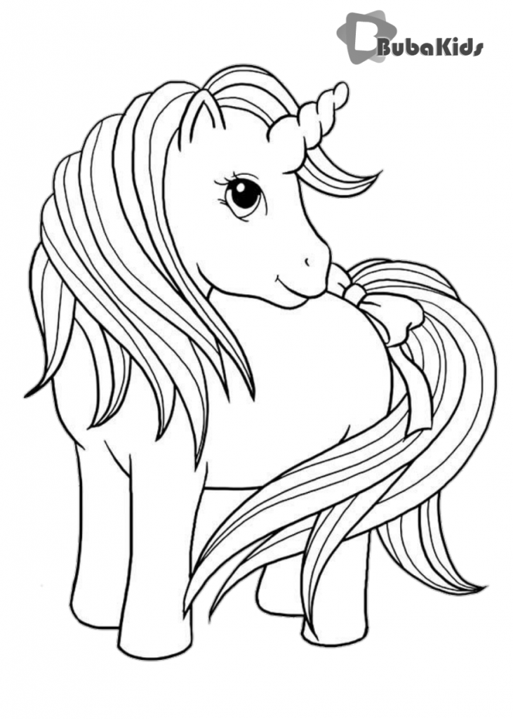 Cute Unicorn Coloring Page Printable bubakids
