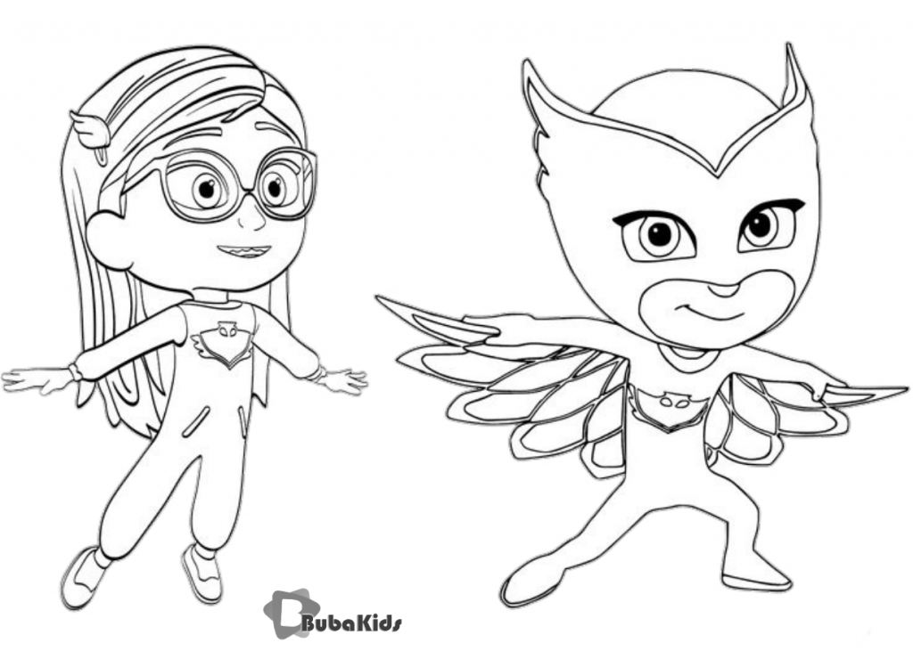 Pajama Hero Amaya is Owlette from PJ Masks coloring page Free Printable Coloring