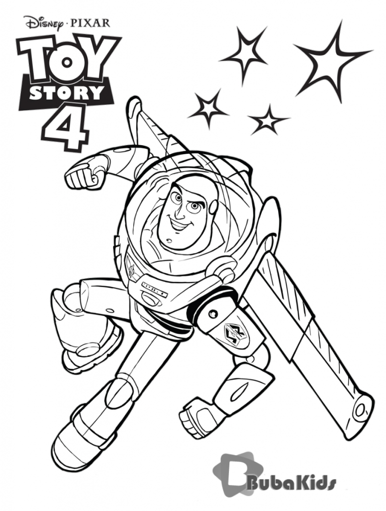 buzz lightyear toy story 4 coloring page bubakids