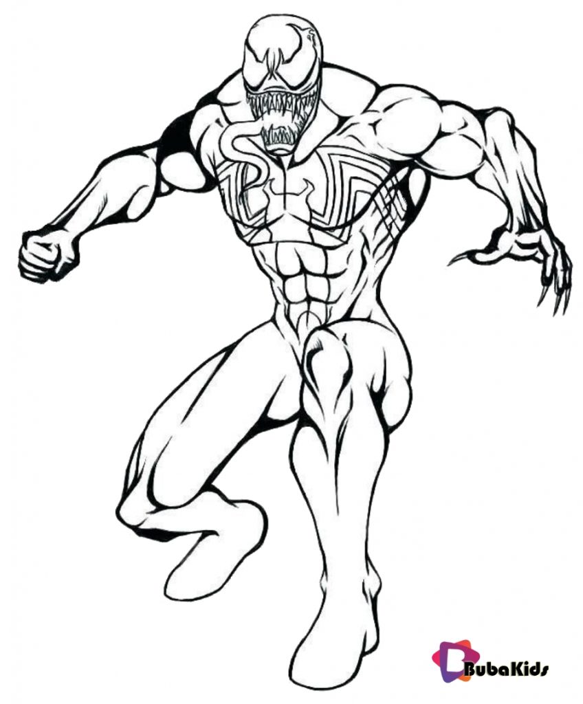 marvel venom printable coloring pages on bubakids