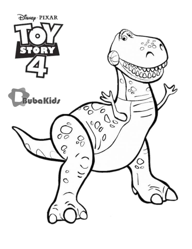 rex toy story 4 coloring page