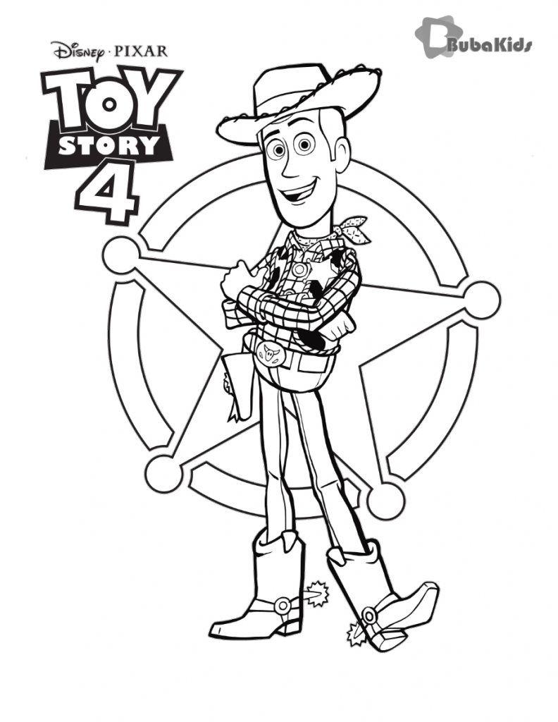 sheriff woodytoy story 4 coloring bubakids
