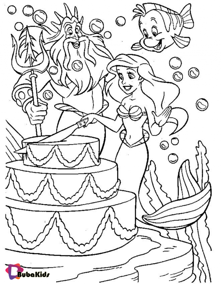 Little Mermaid Characters Coloring Pages - BubaKids.com
