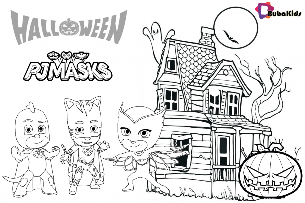 PJ Masks costume for Halloween coloring page and printable