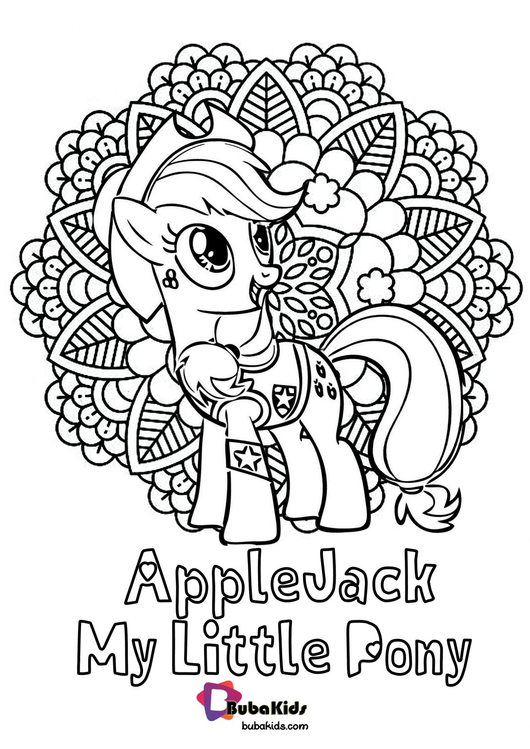 Applejack My Little Pony Coloring | BubaKids.com