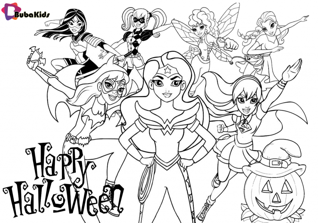 girls superhero halloween costume idea printable coloring page