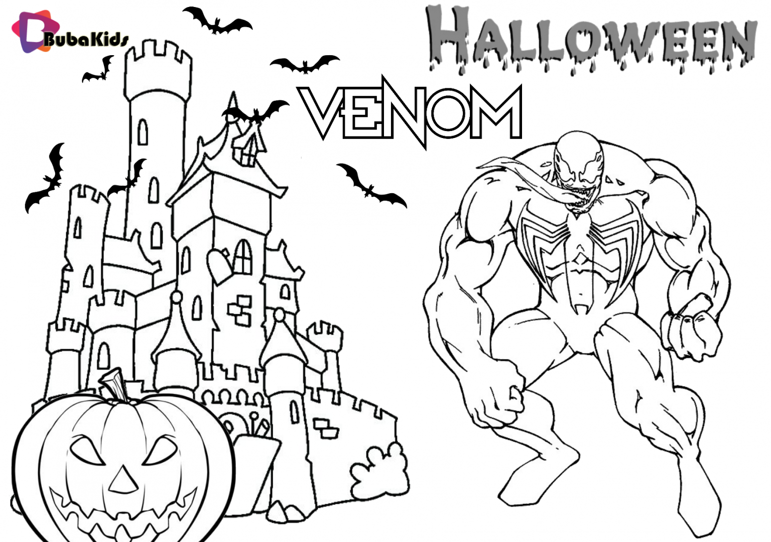 Halloween Party 2019 costume ideas venom costume printable coloring page | BubaKids.com