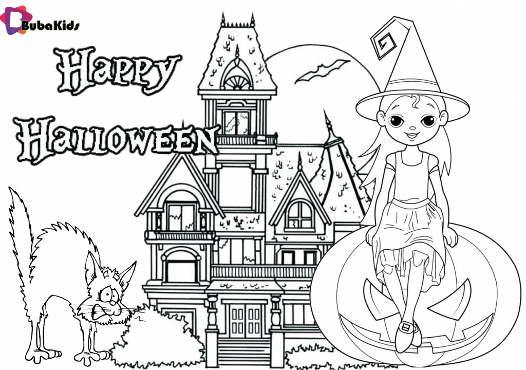 little witch halloween party costume 2019 coloring pages