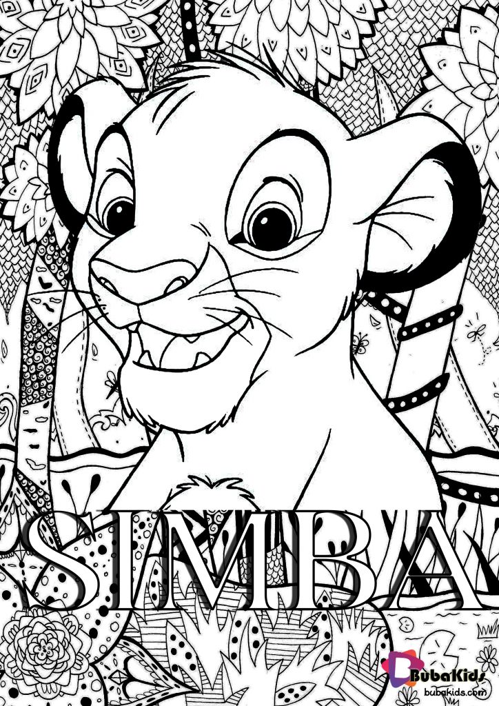Simba The Lion King In The Forest Coloring