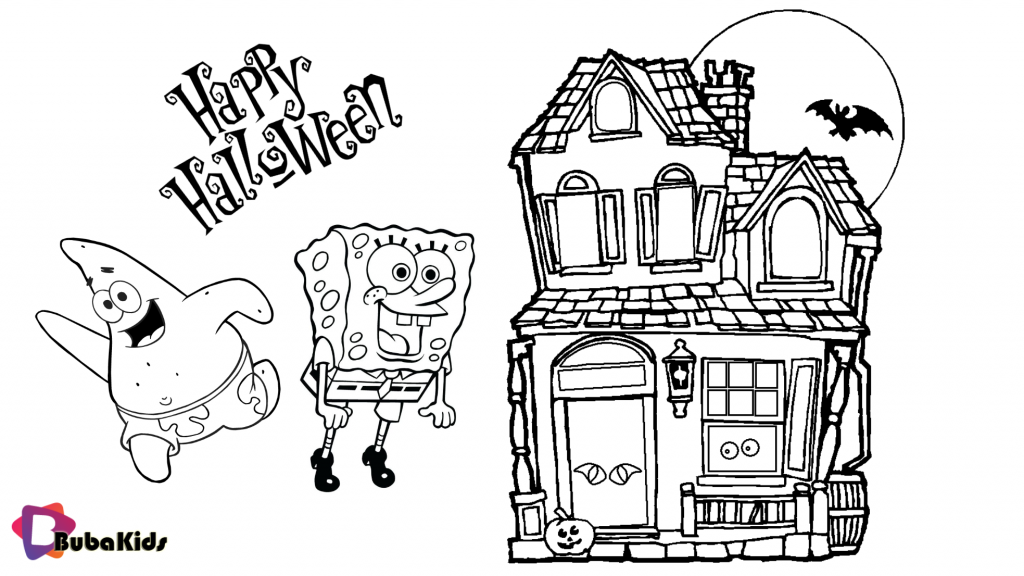 spongebob and patrick and halloween haunted house