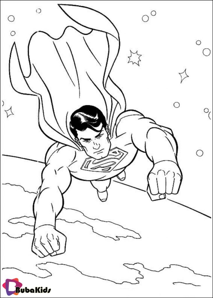 superman printable coloring image