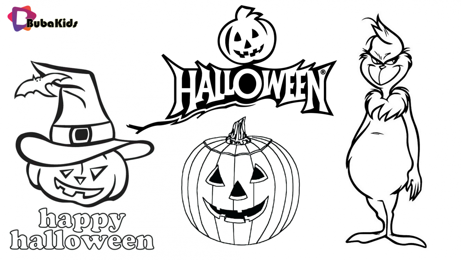 The grinch with jack 'o lantern pumpkins halloween 2019 coloring page ...