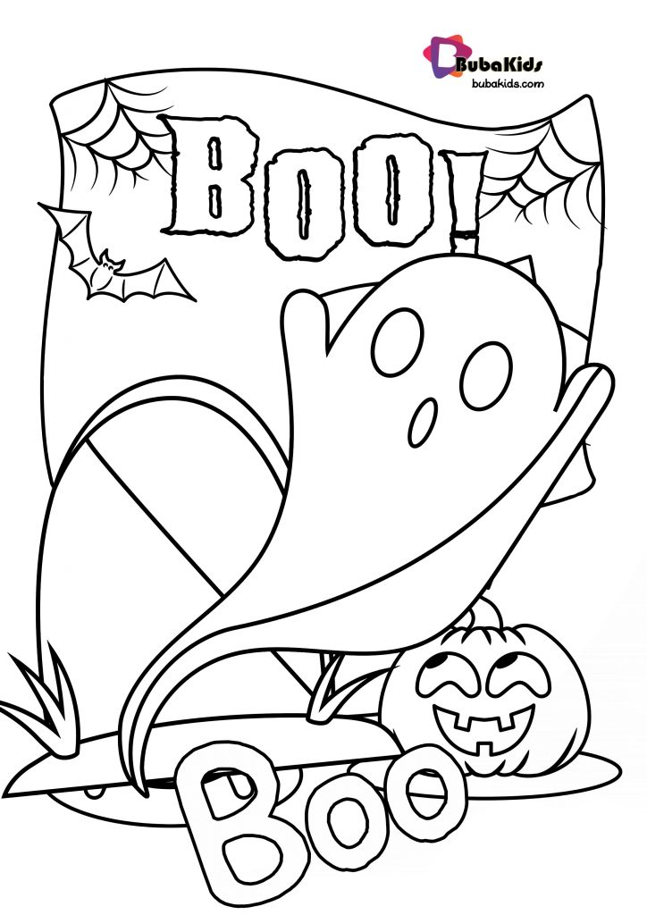 Boo Halloween Coloring Page